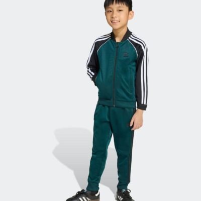 adidas Green Adicolor SST Little Kids Tracksuit