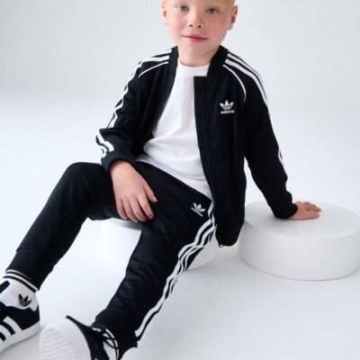 adidas Black Adicolor SST Little Kids Tracksuit