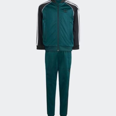 adidas Green Adicolor SST Little Kids Tracksuit