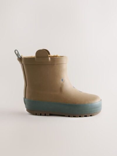 Brown Bear Warm Lined Ankle Wellies