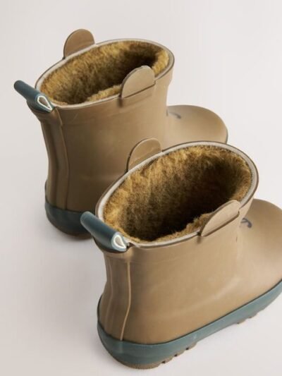 Brown Bear Warm Lined Ankle Wellies
