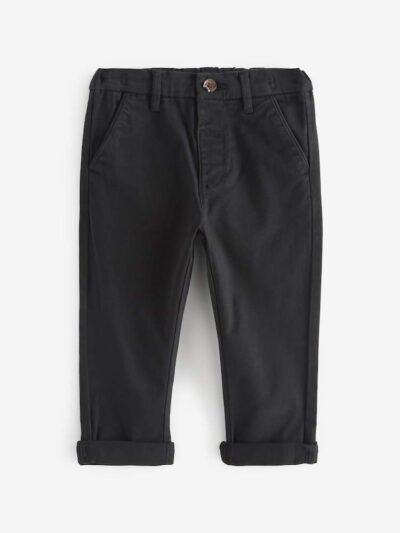 Black Stretch Chino Trousers
