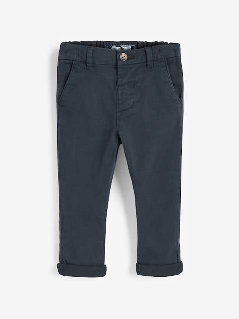 Navy Blue Stretch Chino Trousers