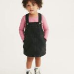 Black Denim Pinafore Dress