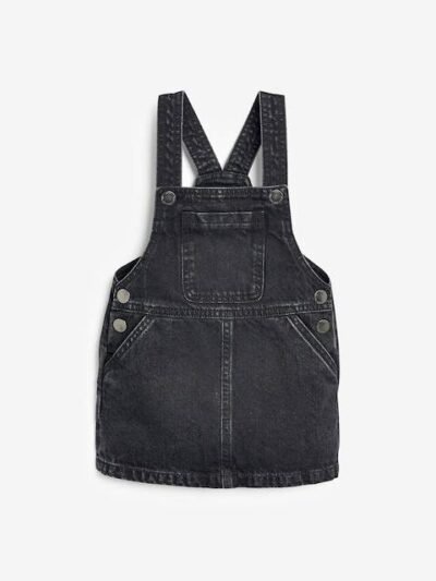 Black Denim Pinafore Dress