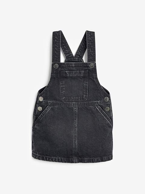 Black Denim Pinafore Dress