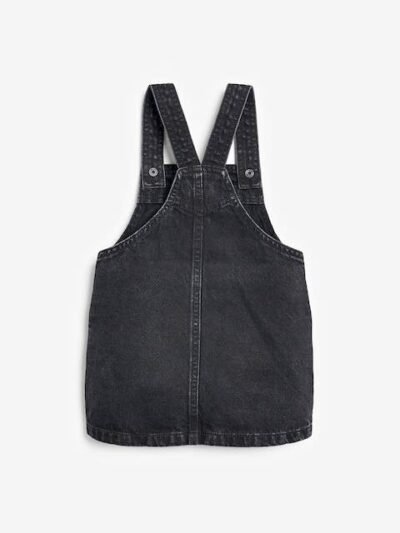 Black Denim Pinafore Dress