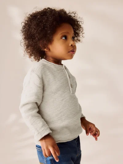 Classic Baby Knit Henley Jumper AL8-565