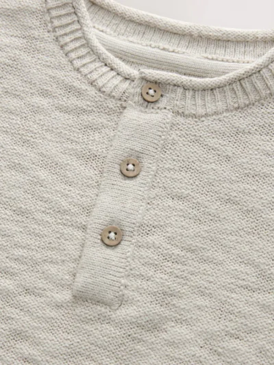 Classic Baby Knit Henley Jumper AL8-565 buttons