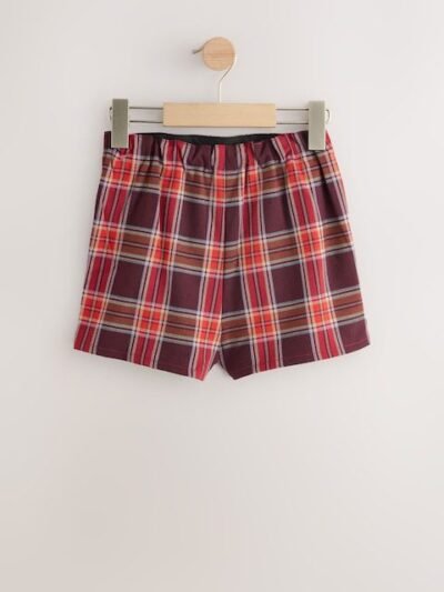 Burgundy Red Check Skort and Tights Set
