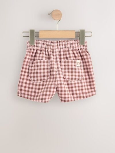 Pink Gingham Corduroy Shorts and Tights Set