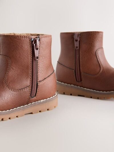 Tan Brown Standard Fit (F) Chelsea Zip Tassel Ankle Boots