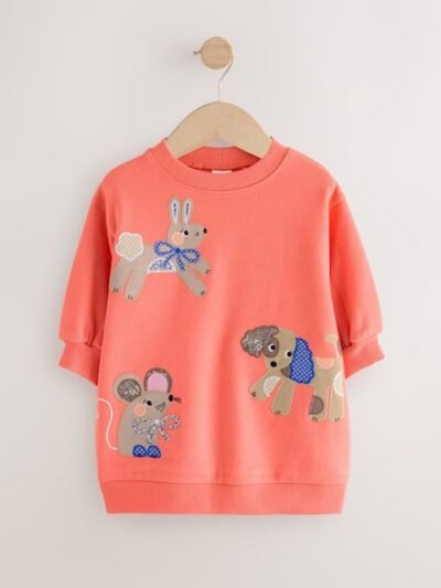 Red Character Relaxed Sweat Dress