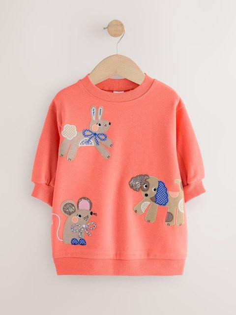 Red Character Relaxed Sweat Dress