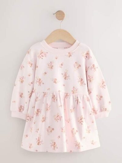 Cream Floral Sweat Dress