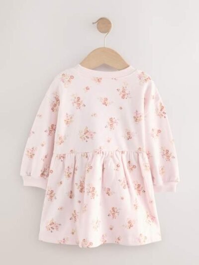 Cream Floral Sweat Dress
