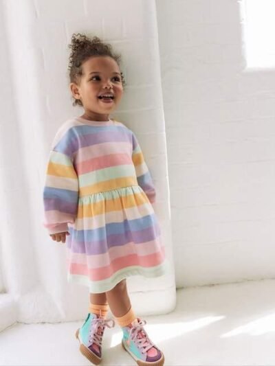 Rainbow Striped Sweat Dress