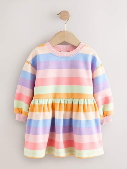 Rainbow Striped Sweat Dress