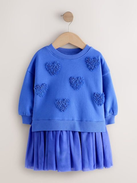 Blue Hearts Sweat Party Dress