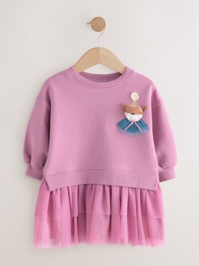Purple Fox Sweat Party Dress