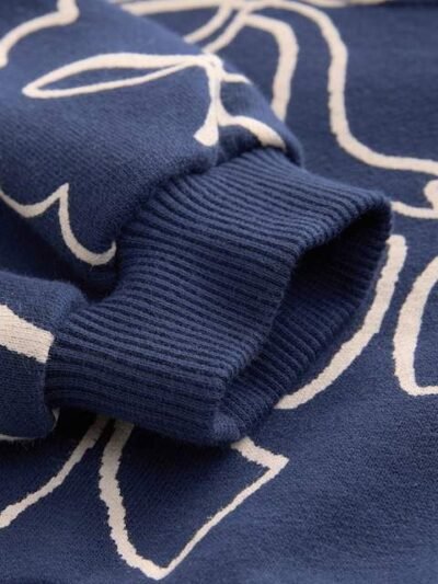 Navy Bow Sweat Dress