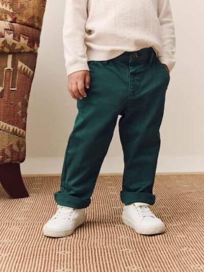 Green Stretch Chino Trousers