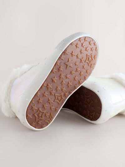 White Shimmer Unicorn Standard Fit (F) Character High Top Trainers