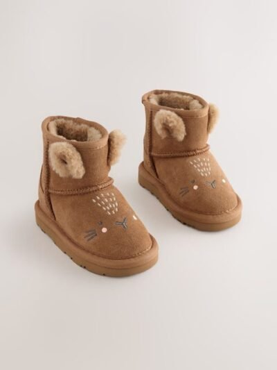 Tan Brown Standard Fit (F) Suede Pull On Boots