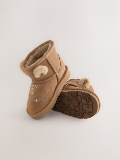 Tan Brown Standard Fit (F) Suede Pull On Boots