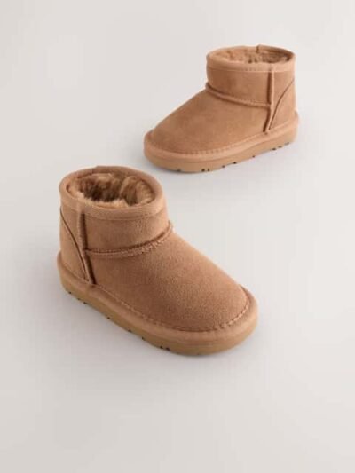 Tan Brown Water Repellent Standard Fit (F) Suede Pull On Boots