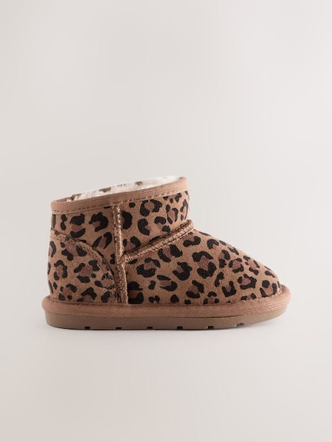 Leopard Water Repellent Standard Fit (F) Suede Pull On Boots