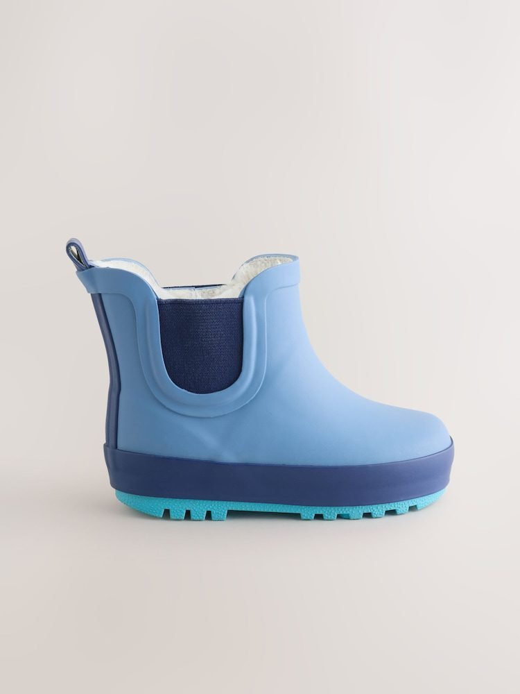 Blue Warm Lined Ankle Wellies