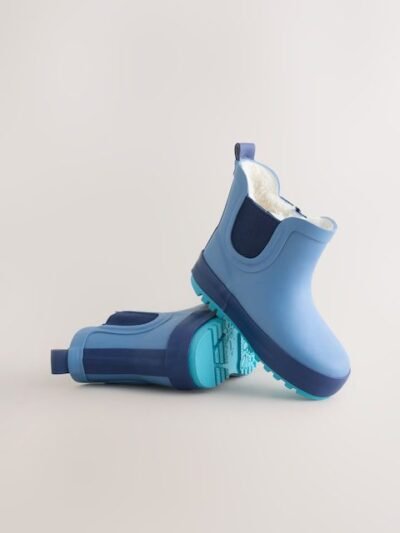 Blue Warm Lined Ankle Wellies