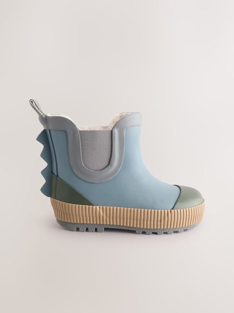 Blue Neutral Colourblock Warm Lined Ankle Wellies