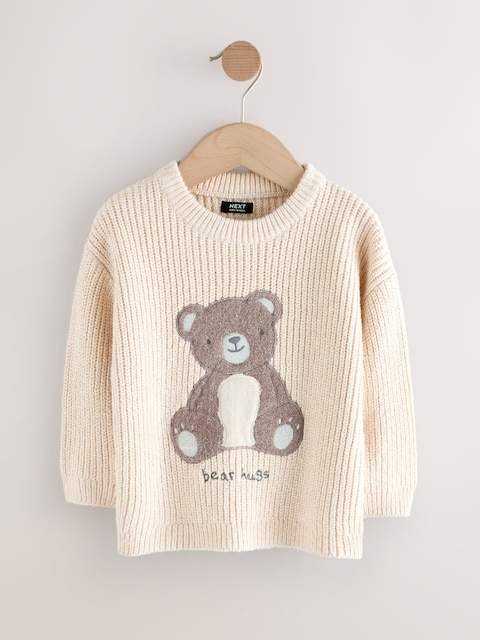 Cream Bear Knitted Jumper