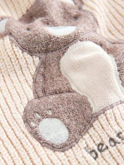 Cream Bear Knitted Jumper