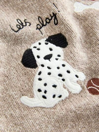 Neutral Dogs Knitted Crew Neck Jumper