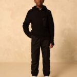 Black Utility Knitted Hoodie
