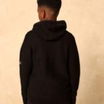 Black Utility Knitted Hoodie