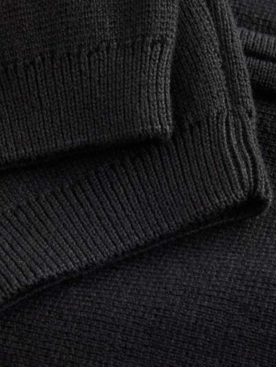 Black Zip Through Knitted Cardigan