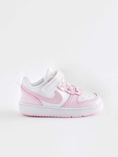 Nike White/Pink Infant Court Borough Low Recraft Trainers