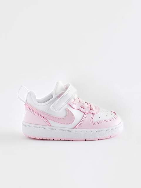 Nike White/Pink Infant Court Borough Low Recraft Trainers