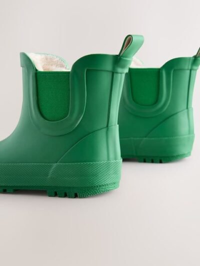 Green Warm Lined Ankle Wellies