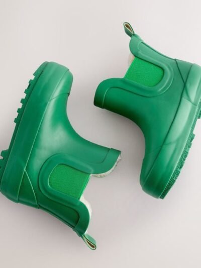 Green Warm Lined Ankle Wellies