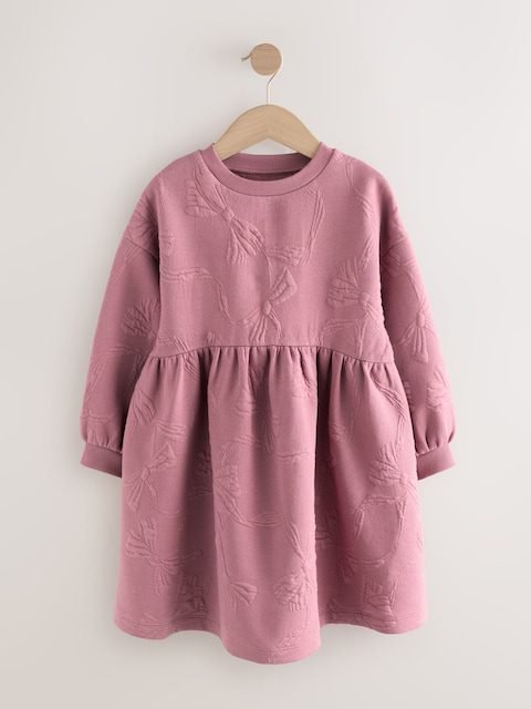 Dusky Pink Quilted Bow Jumper Dress