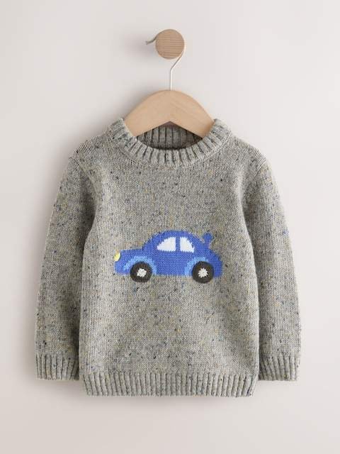 Grey Car Knitted Jumper