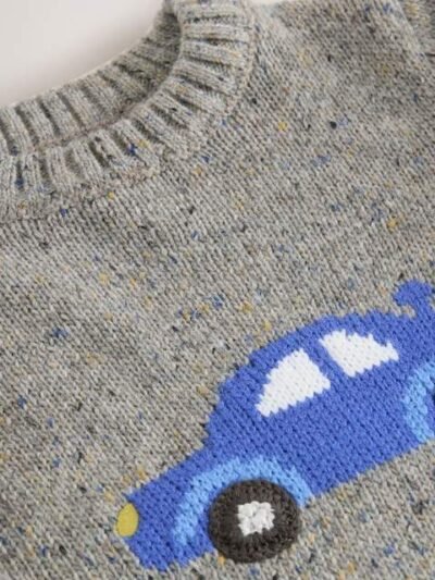 Grey Car Knitted Jumper