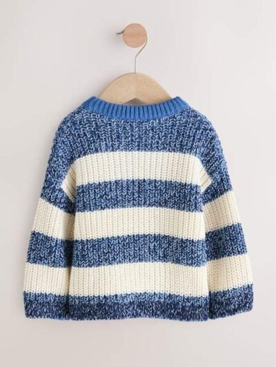 Blue/White Stripe Knitted Jumper