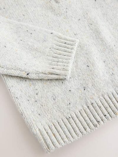 Neutral Knitted Quarter Zip Jumper