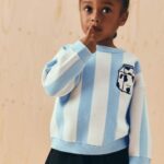 Light Blue Knitted Crew Neck Jumper